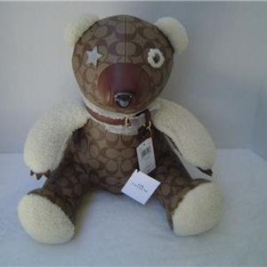 NEW AUTHENTIC COACH KHAKI SIGNATURE PVC BEAR #75528